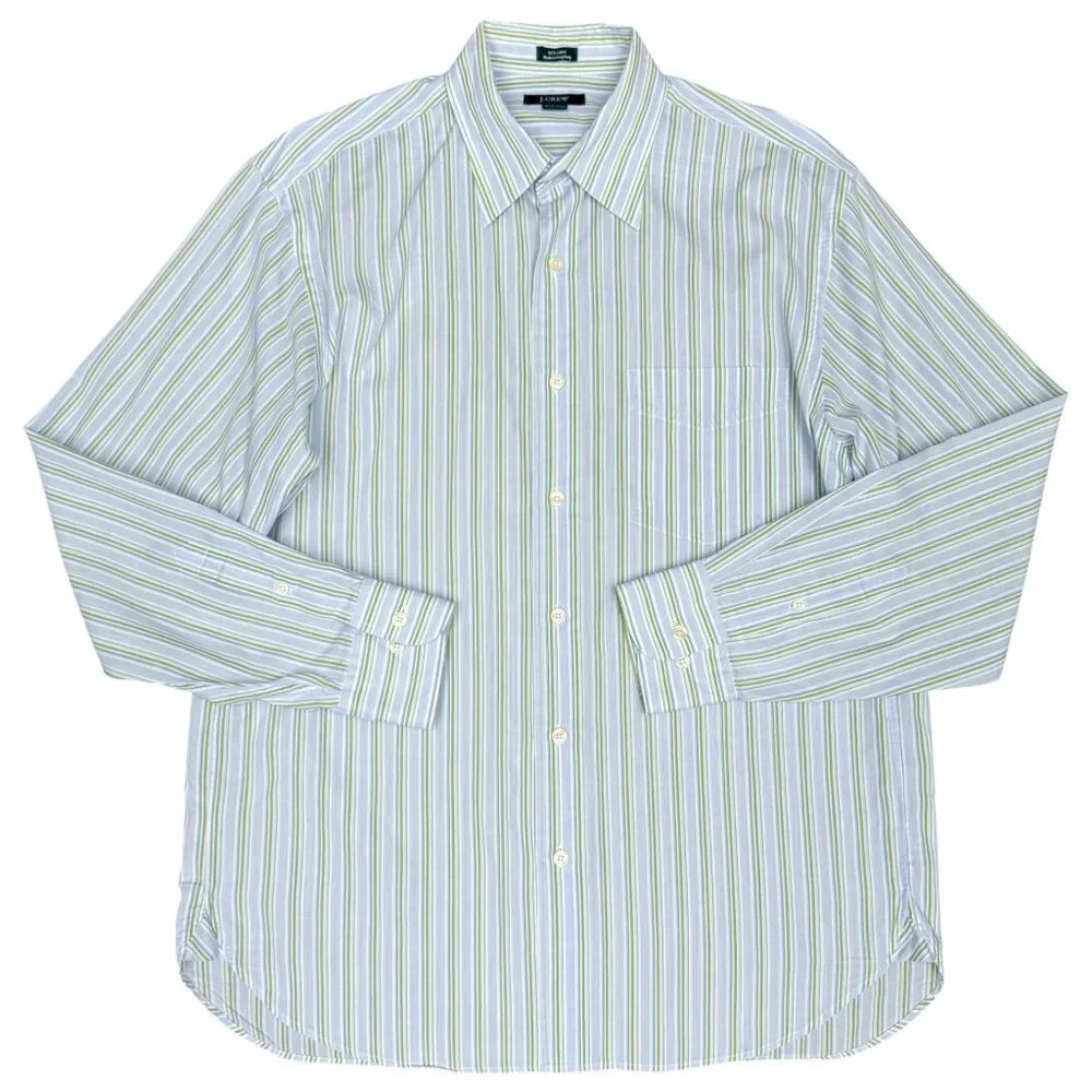 EUC Men's J. CREW Cotton Striped Dress Shirt Striped | Size M‎ (15-15.5)